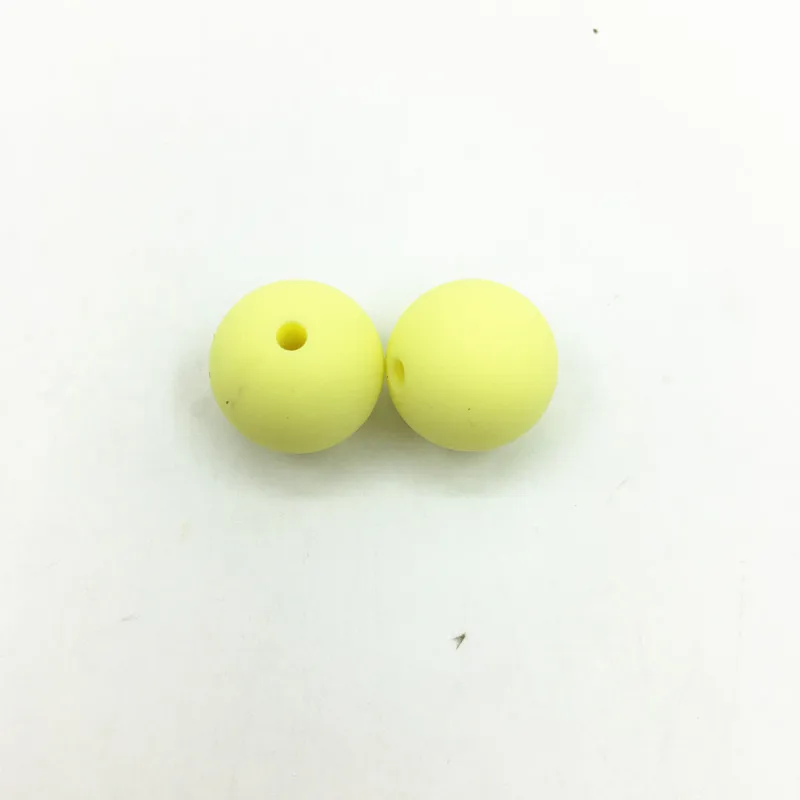 100 шт/партия силиконовые бусины для изготовления ювелирных изделий-детский свободный Бисер для изготовления перспинализованного ожерелья, красочные бусины сердце - Цвет: baby yellow