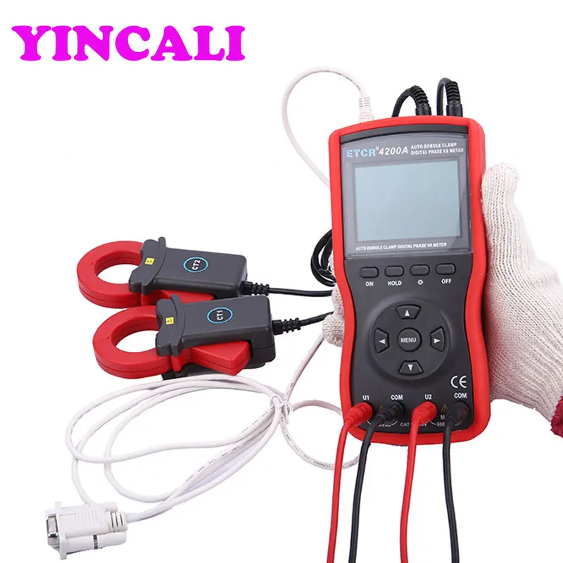 Fast Shipping ETCR4200A Intelligent Double Clamp Digital Phase Volt-Ampere Meter Tester Measurement of two AC Current Voltage |