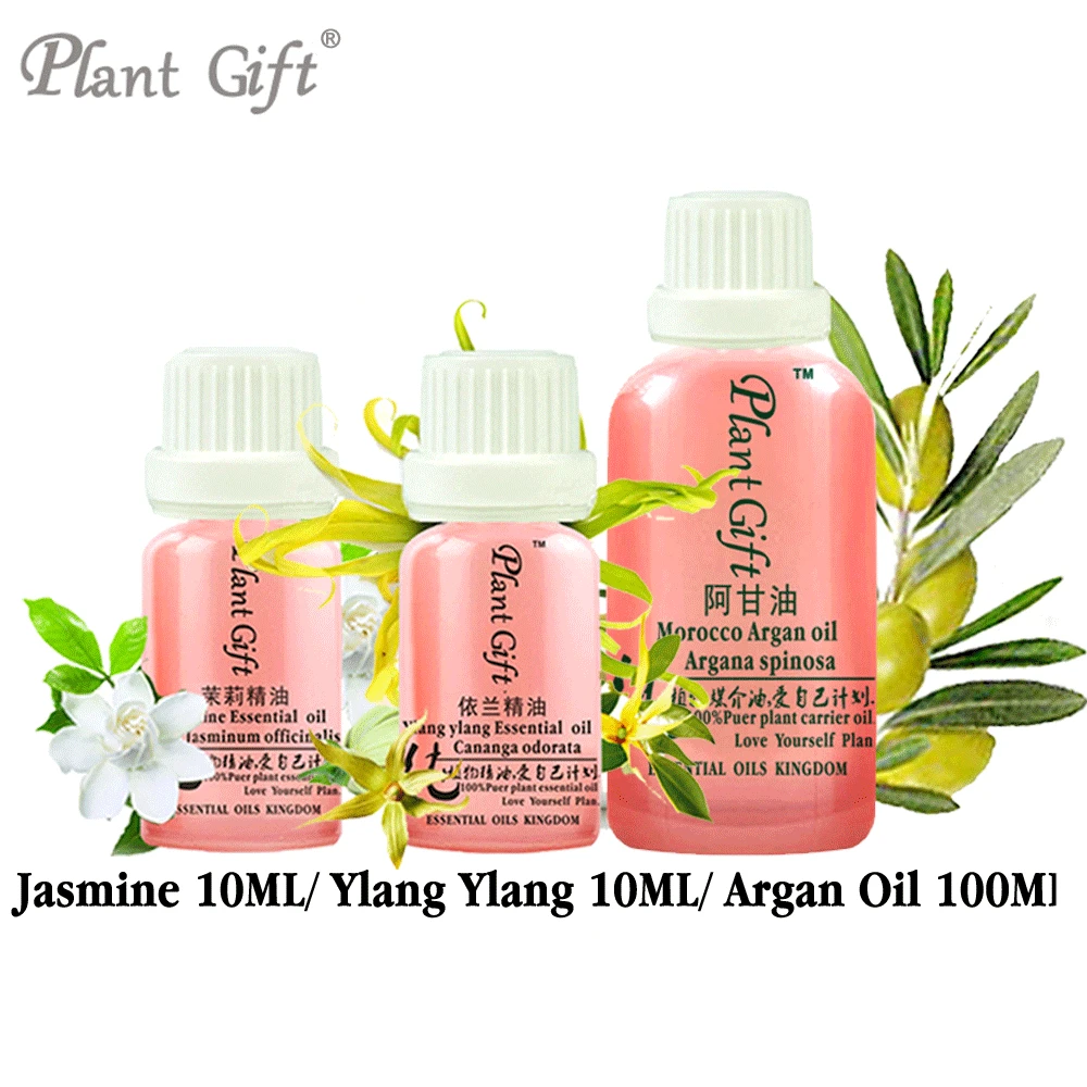 

Moisturize Skin Delay Aging 100% Pure Jasmine / Ylang Ylang / Argan Essential Oil Remove Scars Fade Stretch Marks Aromatherapy
