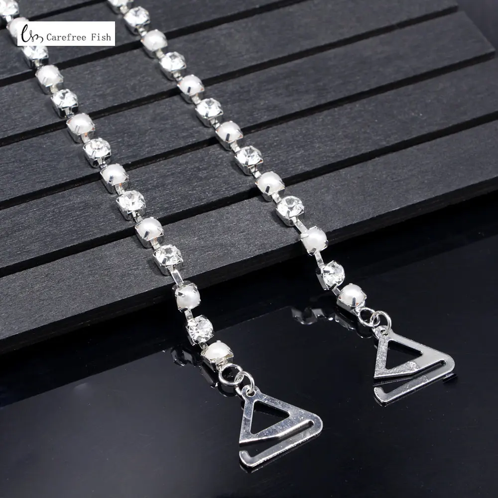 Carefree Fish New Silver Plated Metallic Sexy Rhinestone Bra Straps For Women Elegant Crystal Bra Shoulder Lingerie Accessories
