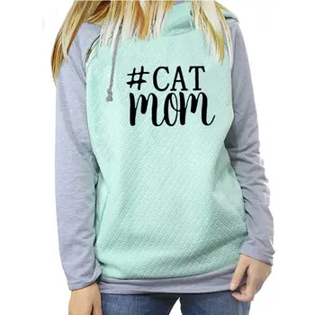 

2019 New Fashion Dog Mom Print Sweatshirt Femmes Hoodies Tops Kawaii Cotton Pockets Printing Autumn Street Thick Sweet Pullovers