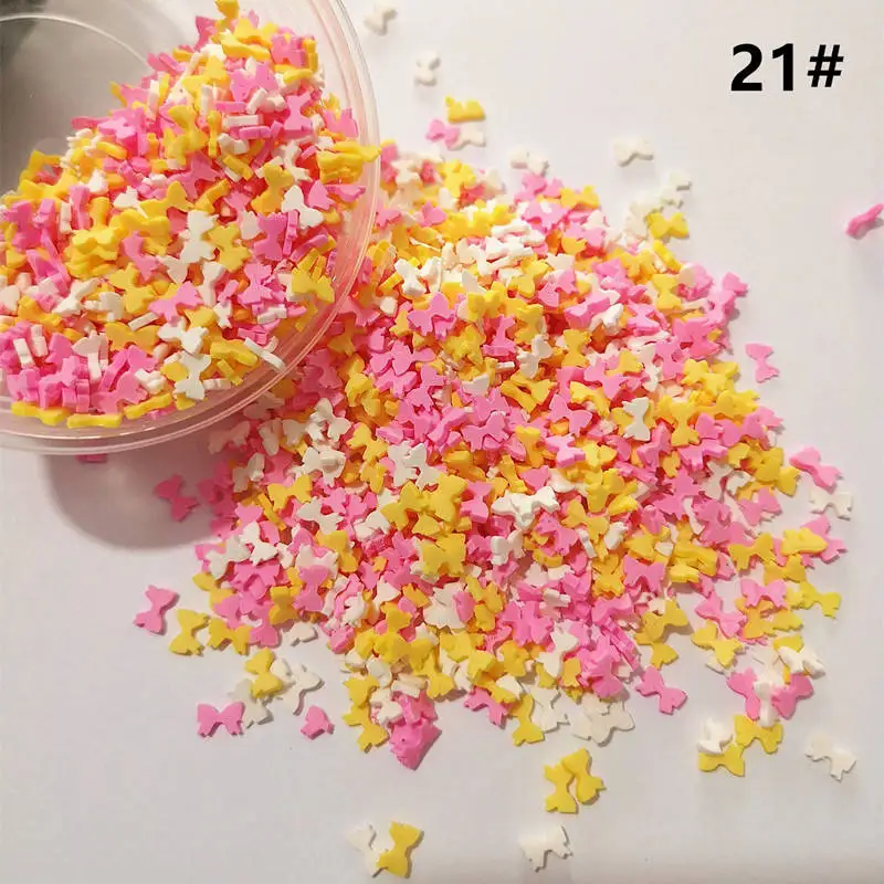 100g Mixed Color Clay Chocolate Sprinkles Heart Shaped DIY Parts Fake Cake Decorating Polymer Clay Sweets Deco Decoration 