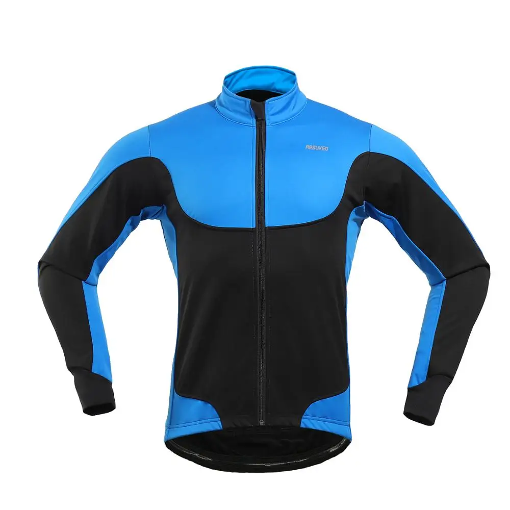 ARSUXEO мужская куртка для велоспорта зимняя теплая флисовая куртка для горного велосипеда легкая ветрозащитная Водонепроницаемая велосипедная куртка-светильник 17A