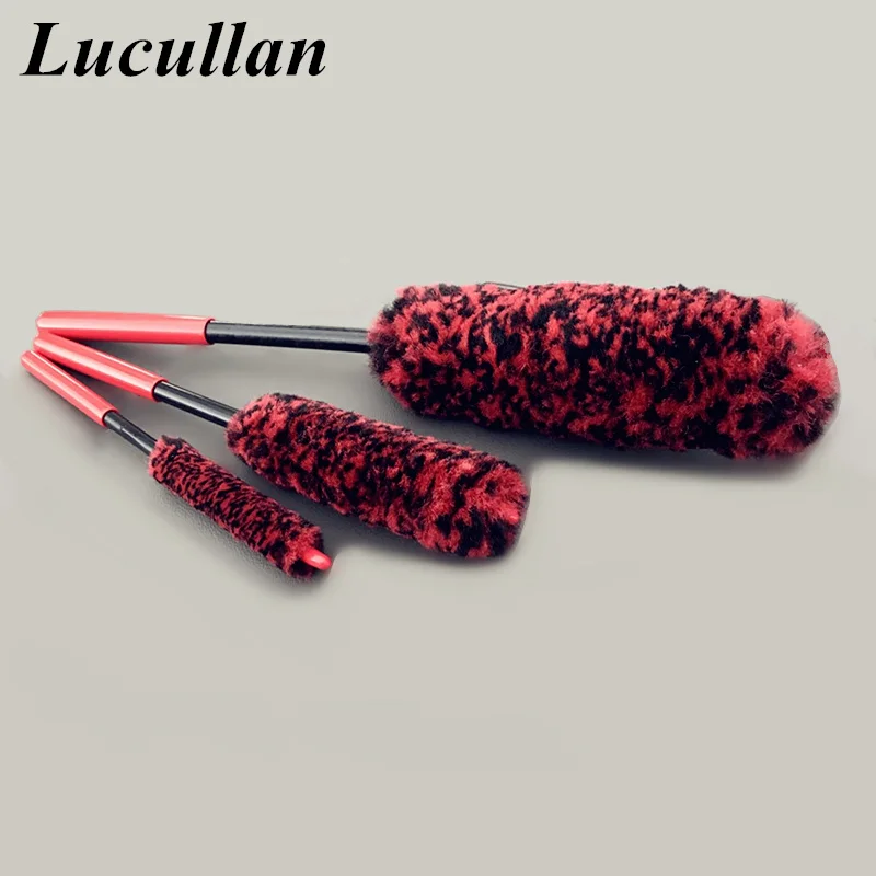

Lucullan Premium Wool Wheel Brushes 3-Piece Kit, Car Wheel Rim Brushes Kit,Tire Woolies, Soft, Dense Fibers Clean Wheels Safely