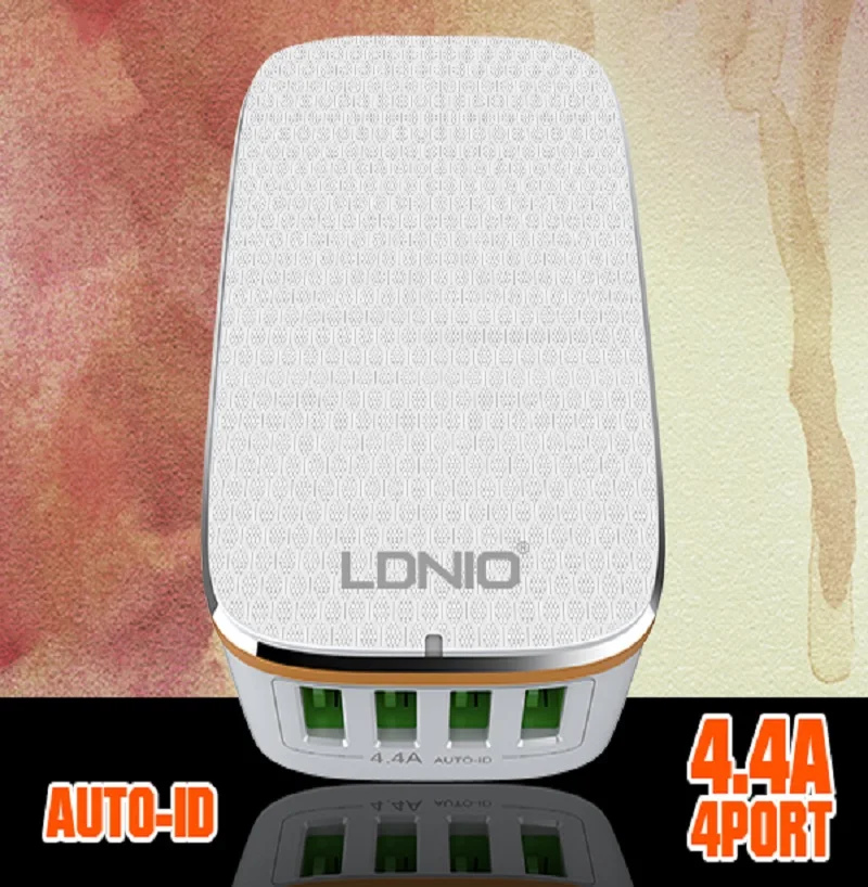 LDNIO Оригинальное 4 USB мульти порта 4.4A быстрое зарядное устройство EU/US вилки