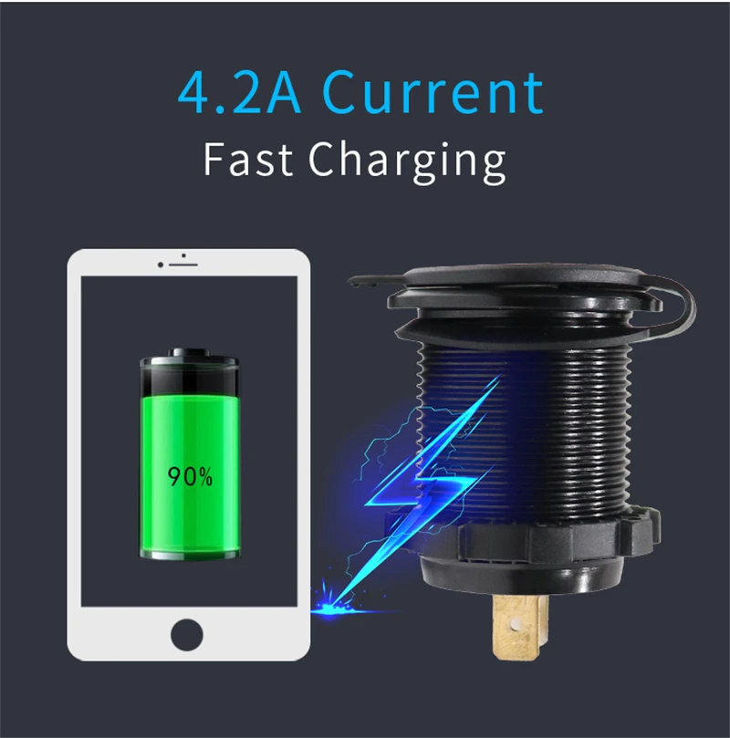 12 V/24 4.2A розетка для автомобильного прикуривателя двойной USB зарядное устройство адаптер питания