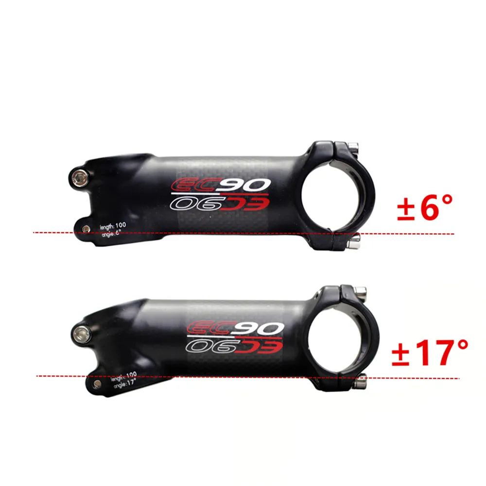 EC90 Ultra-light Road Bike Stem 31.8-28.6 Riser MTB Bicycle Stem Rod Carbon+Aluminium Alloy Cycling Stems 60708090100110mm 