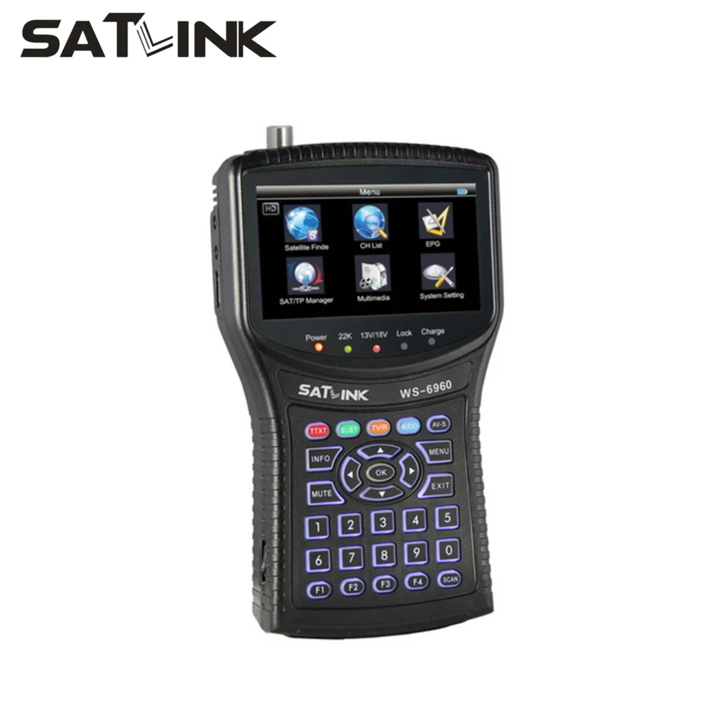 Satlink WS 6960 4 3 дюймовый ЖК DVB S2 HD спутниковый Finder измеритель сигнала ws6960|finder|finder