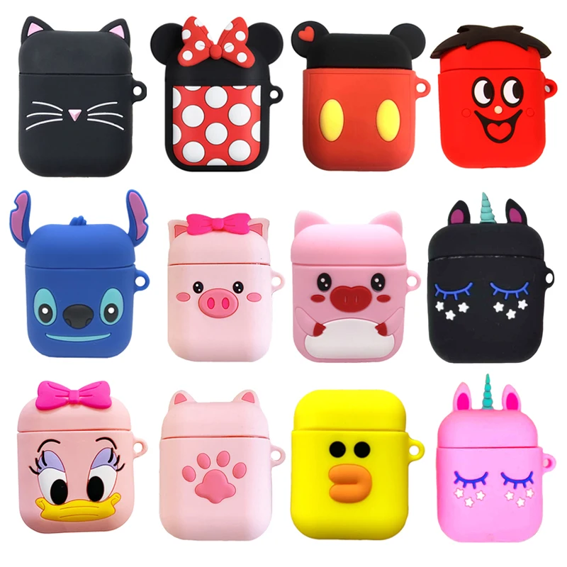 

For AirPods Air pod Bluetooth Wireless Earphone Case Cute Cartoon Charging Box Case For Apple Airpods 1 / 2 Protect Cover Cases