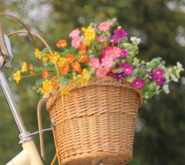 UncoveredWillowWickerBicycleFrontBasketVintageStyleForDogs