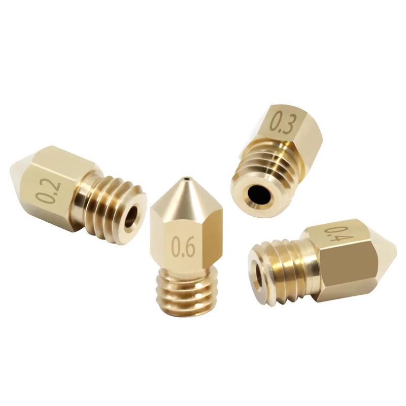 MK8 Nozzle 0.2 0.3 0.4 0.5 0.6 0.8mm Copper Extruder Threaded 1.75mm Filament