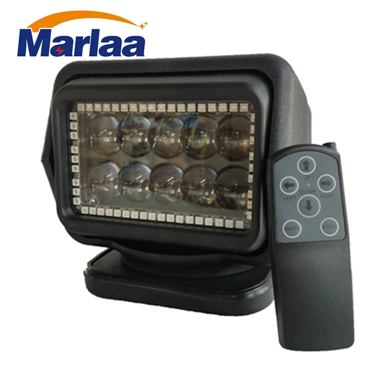 

Marlaa 1pcs 360 degree Rotate 7inch RGB Led Search Light Wireless remote 50w Flashing spotlight for Off road Boats 4x4 truck 4WD