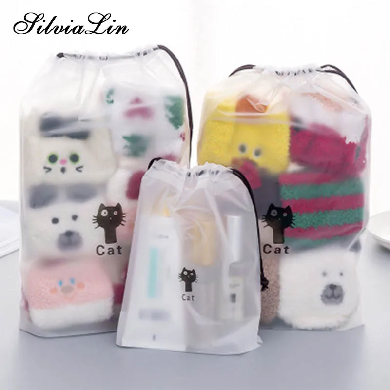 

Transparent Animal Cat Cosmetic Bag Travel Makeup Case Zipper Make Up Handbag Organizer Storage Pouch Toiletry Women Wash Kit