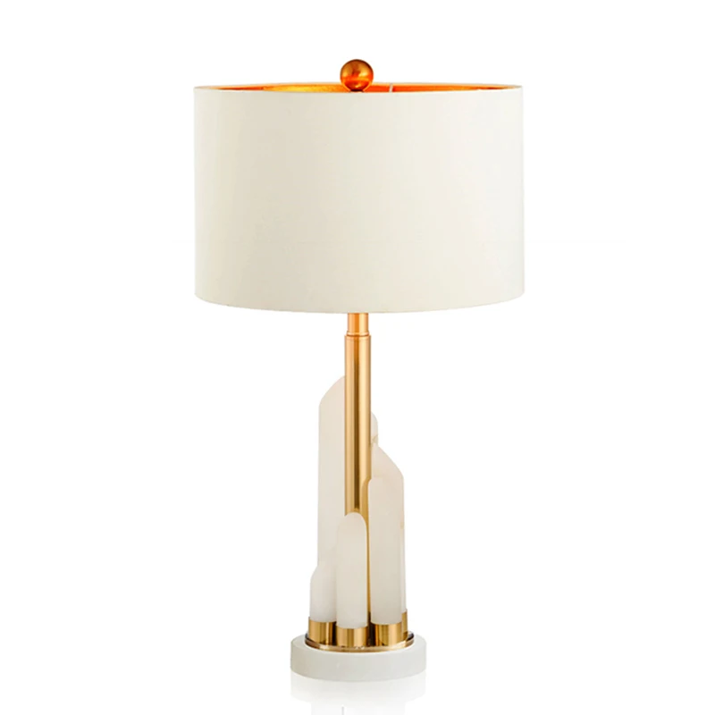 

Nordic table Lamp Post Modern White Marble Luxury Simple gold metal Plated desk lamp Room Bedroom Bedside Design art decoration