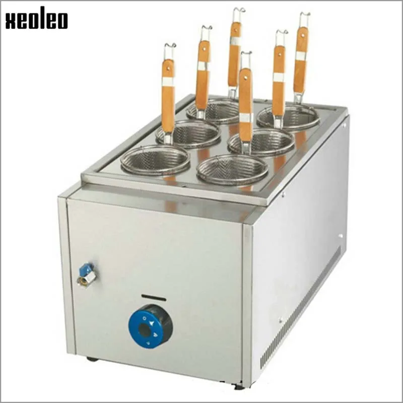 XEOLEO Gas Pasta Cooker 6 pots Noodle cook machine Commercial Fryer