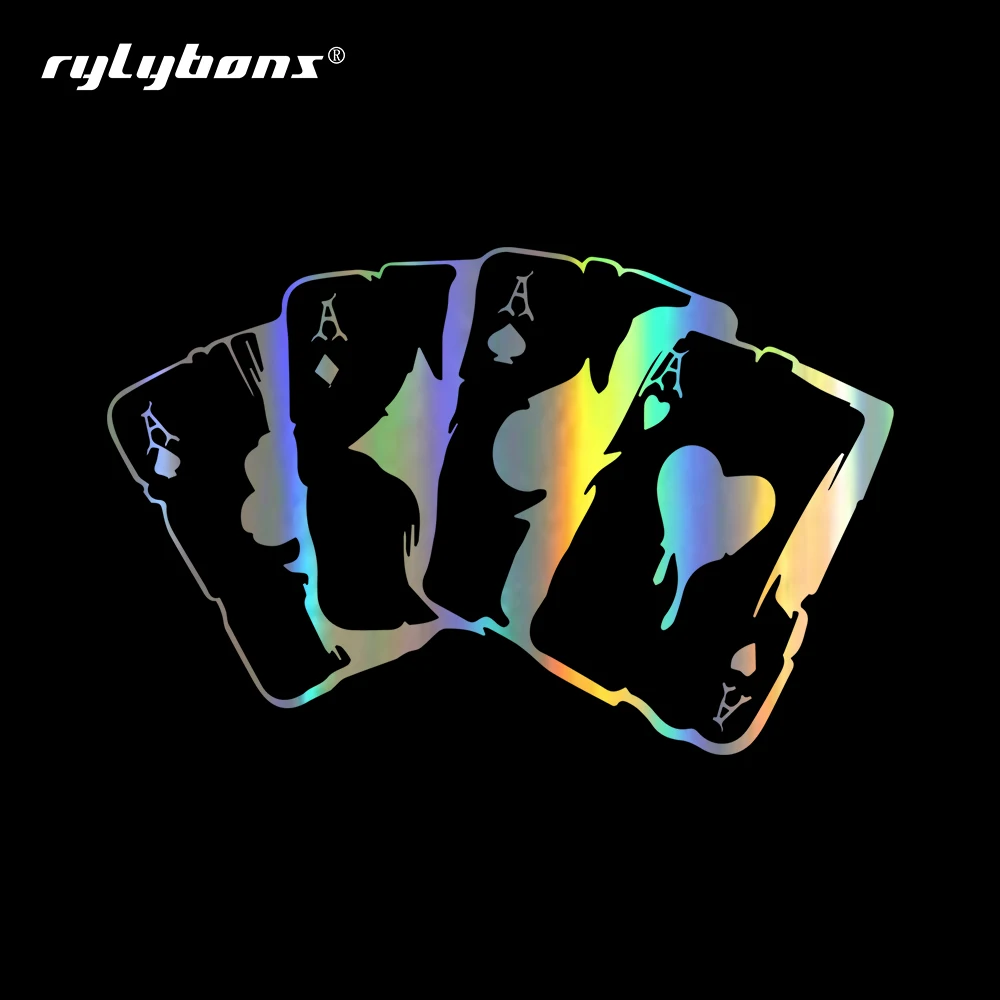 

Rylybons Poker Graphic Car Stickers Car Styling Decoration Door Body Window Car Bumper Vinyl Stikers Funny Car Sticker