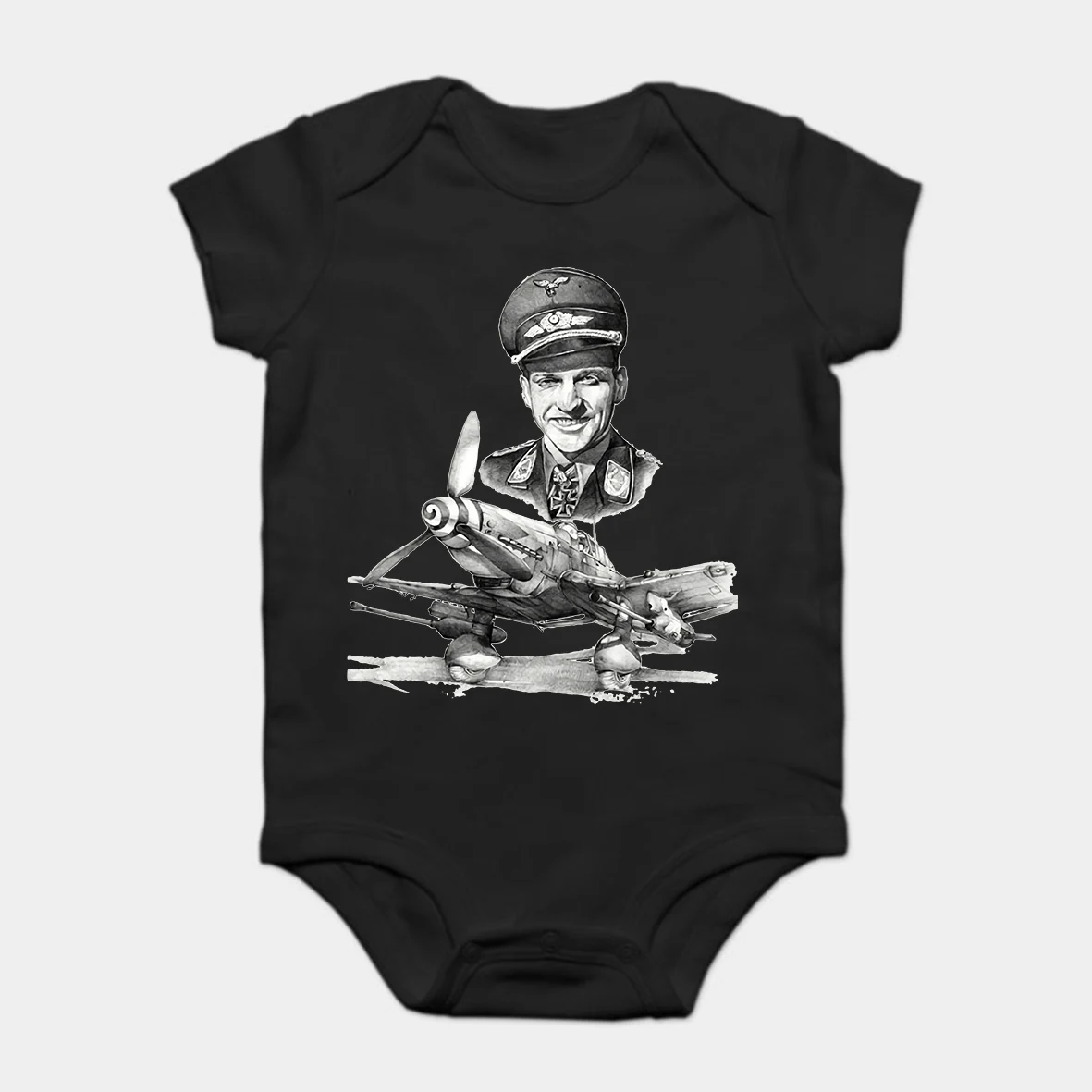

Baby Onesie Baby Bodysuits kid t shirt Brand Clothes Summer Hans Ulrich Rudel WW2 Luftwaffe Ace Junkers JU 87 STUKA T Shirt