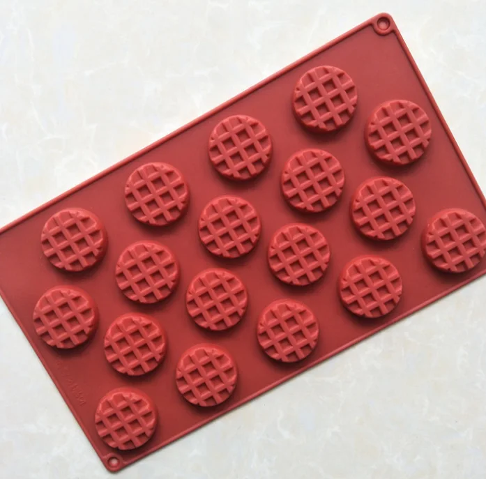18 with DIY kitchen toasted pan waffle shaped silicone mold round biscuit decoration | Дом и сад