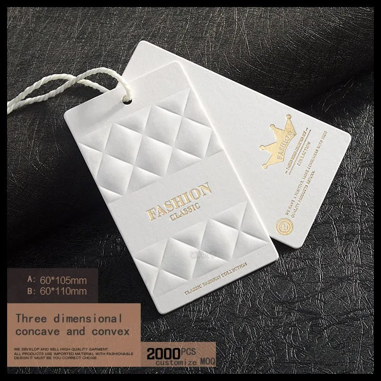 OEM Custom Logo Merek Pakaian Pakaian Dicetak Harga Kertas Hang Tag  Kategori untuk Pakaian Pakaian Printing Swing Bagasi Label Tag