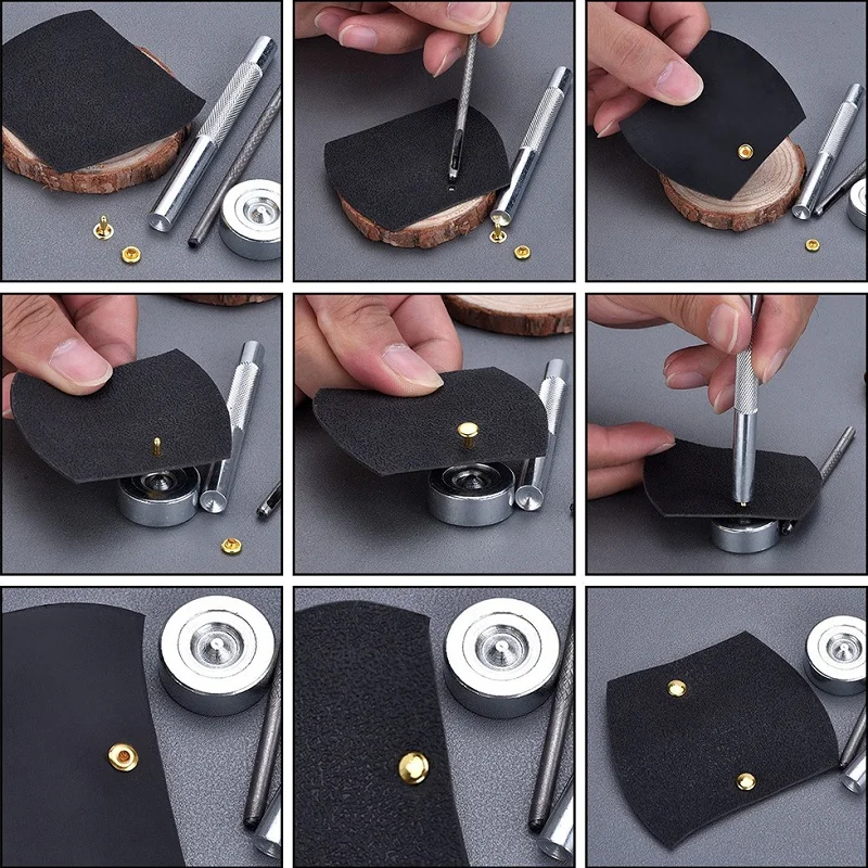 Mrosaa Горячая 120 шт./компл. Leathercraft заклепки застежка инструменты трубчатые