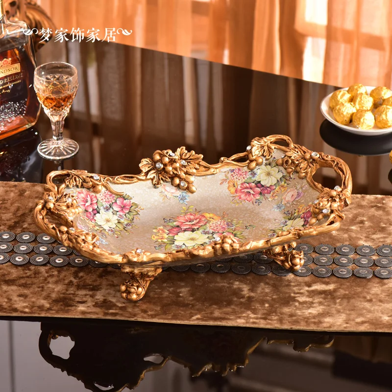 ^Cheap fruit plate Home Furnishing living room coffee table ornaments luxury double handle fruit dish retro fruit bowl dish ^Cheap fruit plate Home Furnishing living room coffee table ornaments luxury double handle fruit dish retro fruit bowl dish
