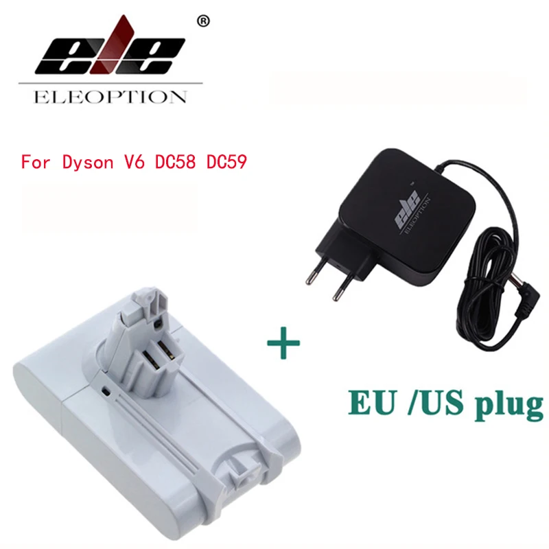 

ELEOPTION 21.6V 3000mAh Li-ion Battery For Dyson V6 Mattress Cordless Handheld Vacuum Cleaner For Dyson DC58 DC59 With Charger