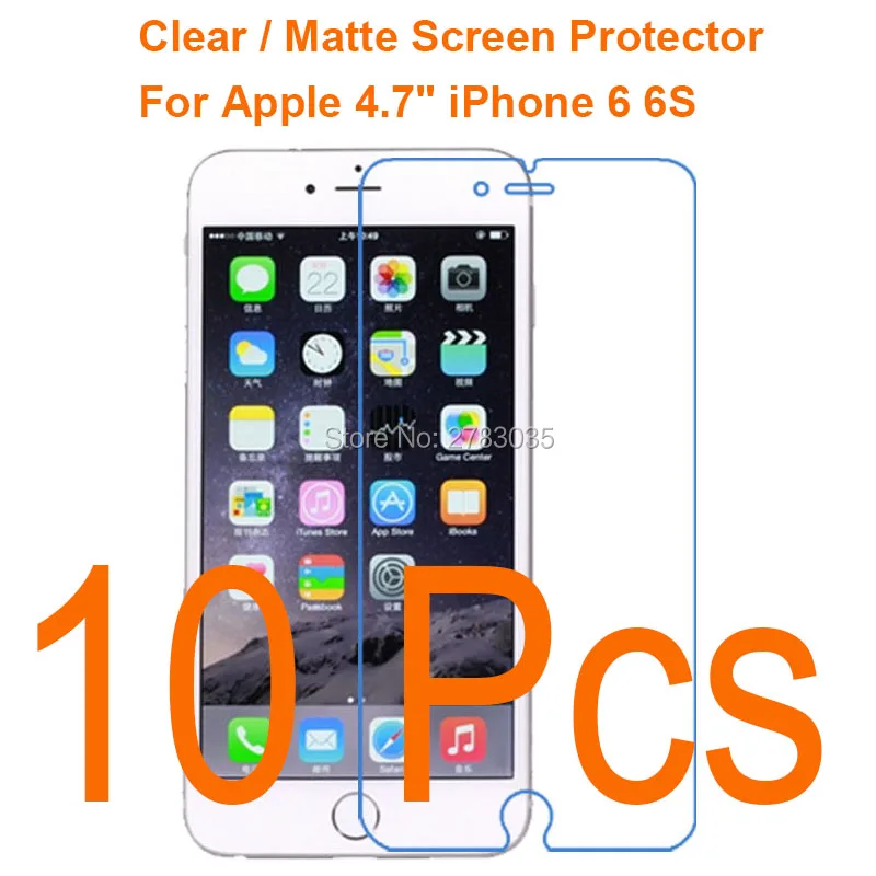 10 шт./партия HD прозрачный/антибликовый матовый экран протектор для Apple 4," iPhone 6 6S Защитная пленка(не закаленное стекло