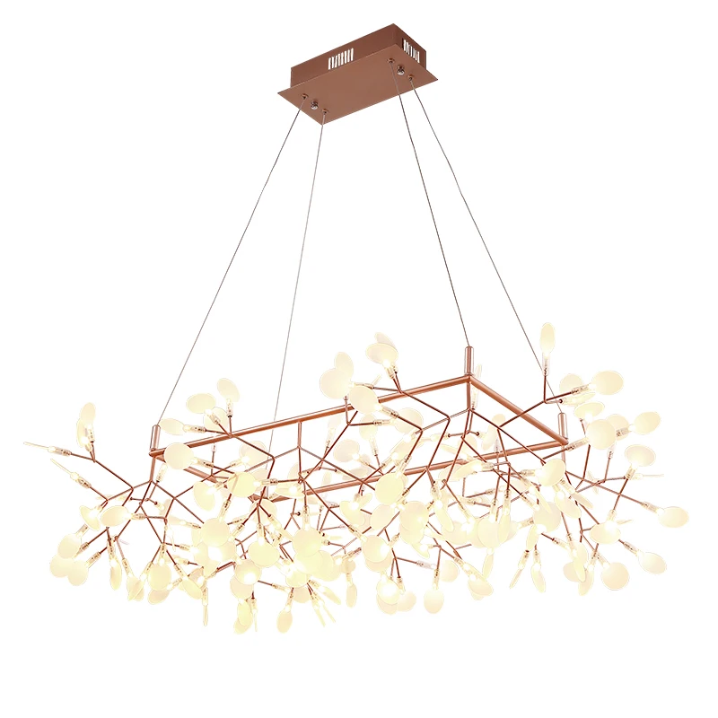 

Kung Creative tree branch led pendant light post modern 85cm x 85cm shape firefly led lamp acrylic bat black gold hanging lamp