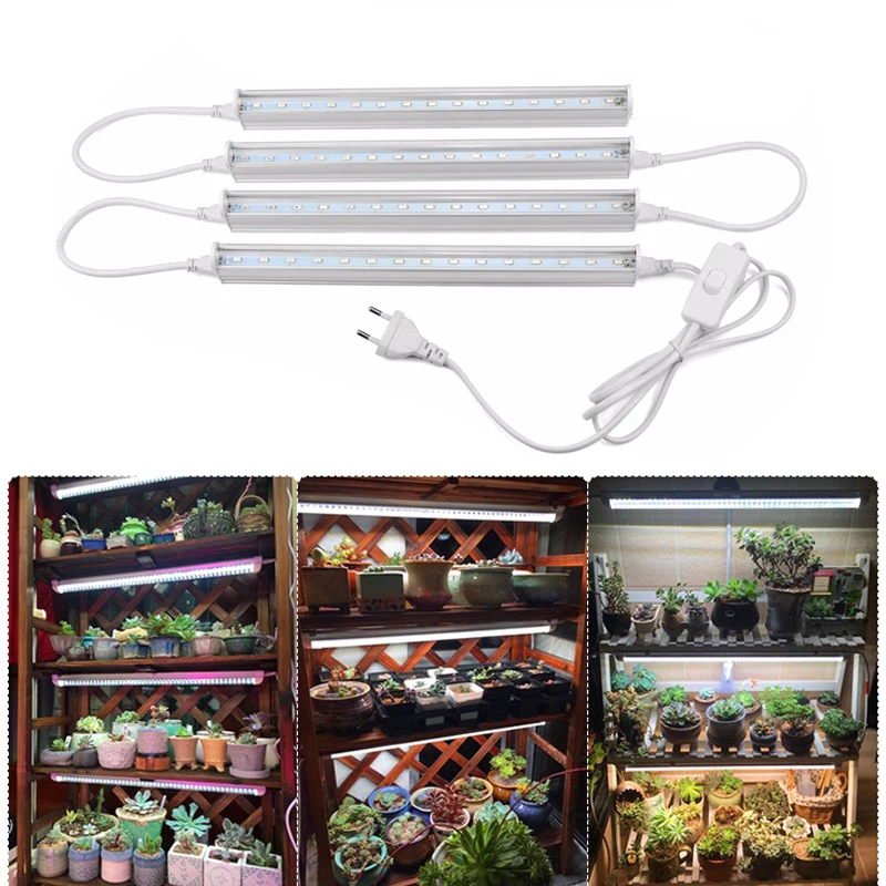 

4pcs 7W Led Grow Light Full Spectrum T5 Tube LED Plant Grow Light Hydroponic System LED Indoor Bar Light