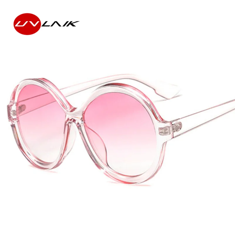 

UVLAIK Oversized Round Sunglasses Women Luxury Vintage Ladies Shades Big Oval Pink Black Sun Glasses Women Sunglass UV400