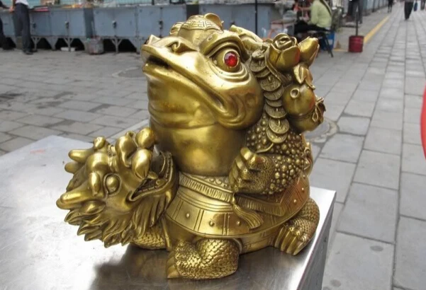 

Fast shipping USPS to USA S3558 7 Chinese Brass Copper famous Feng Shui Money wealth Dragon Turtle Toad Statue