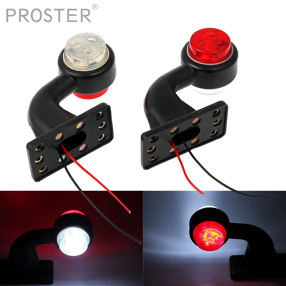 Proster 2 шт./компл. 10-24 V Универсальный светодиодный 5 W 6 светодиодный для грузовика и прицепа Ван сбоку индикатор отметки светло-красный + белый