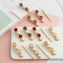 Корейские модные заколки для волос элегантные женские жемчужные заколки для волос для девочек металлические шпильки для волос длинные Заколки Головные уборы Аксессуары для укладки волос