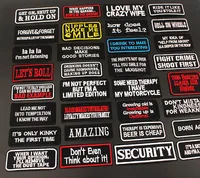 Buy Black White Fashion English Written Words Patches for Cloth Hot Iron on Embroidered Sewing Online - Image 2