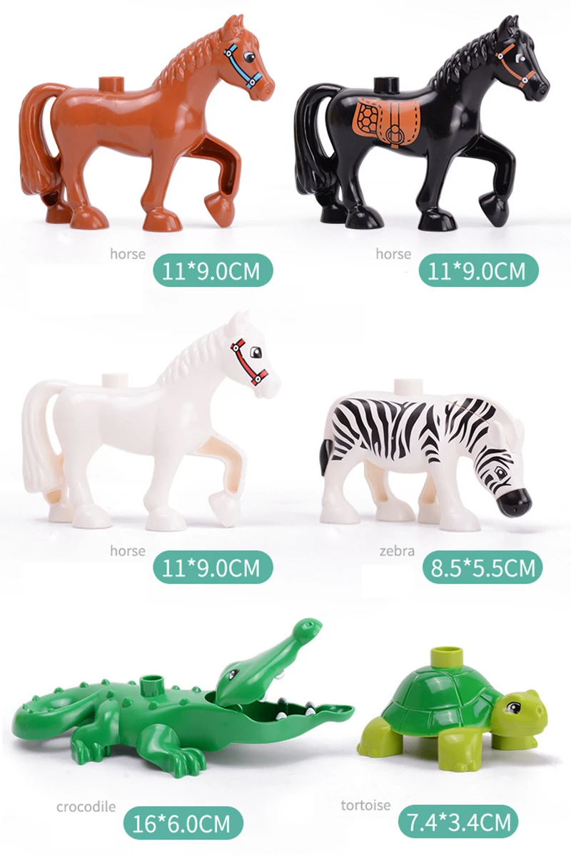 DIY Large Size dinosaur Animal Series Building Blocks Sets Farm Animal Bricks Compatible with Duploe Toys  for children Kid Gift (18)
