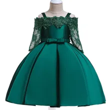 Свадебное платье с цветочным узором для девочек в европейском и американском стиле; кружевное детское платье без рукавов; платье принцессы; детский атласный наряд для девочек