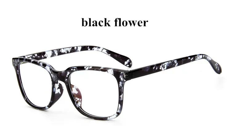 Новые женские очки по рецепту, трендовые мужские ретро очки, Брендовые женские очки, оправа для очков oculos de grau - Цвет оправы: black flower