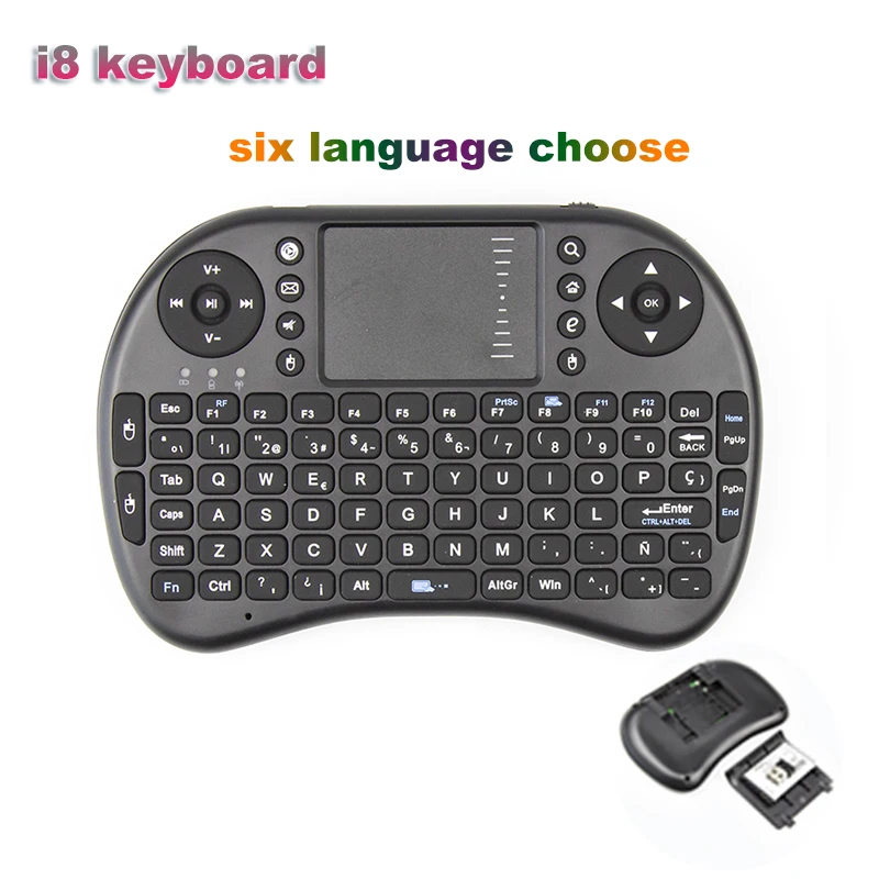 

Mini i8 Wireless Keyboard 2.4GHz Russian English Hebrew Version Air Mouse Touchpad Handheld For Android Smart TV Box Tablet Pc