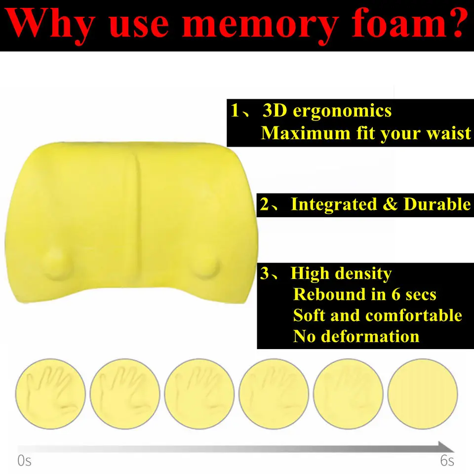 Автомобильная поясничная Подушка для спины, поясничная подушка для сиденья, поясная подушка с эффектом памяти, хлопковое Сетчатое офисное кресло, массажеры для путешествий и дома