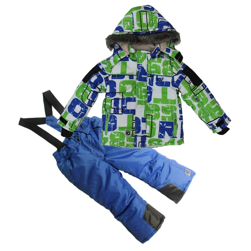 

Boys Outdoor Winter Skiing Jacket+Pant Ice Snow Sports Skateboard Suit Set -20 Degree Ski Suit Thicken Kids Winter Clothing