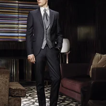 Пользовательские треугольные окна, как лучший мужской костюм воротник разрез для шафера/мужской костюм жениха(пальто+ брюки+ галстук+ жилет