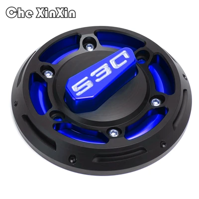 Аксессуары для мотоциклов CNC Алюминиевый Красный Двигатель защитный статор крышка протектор для Yamaha Tmax 530 2012 - Цвет: Синий