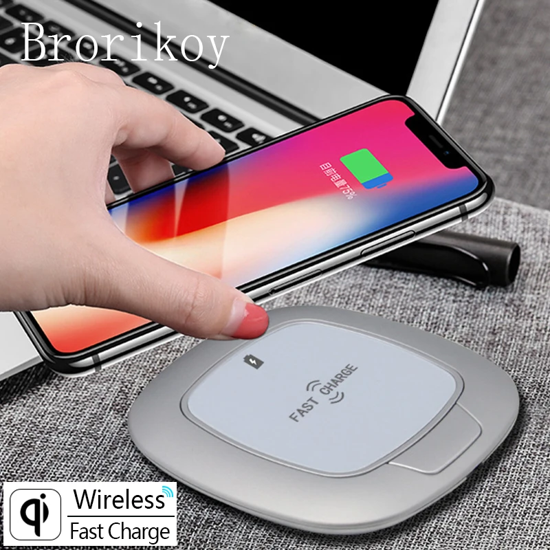 For iPhone 8 X Wireless Charger 10W Metal Original QI Wireless Charger