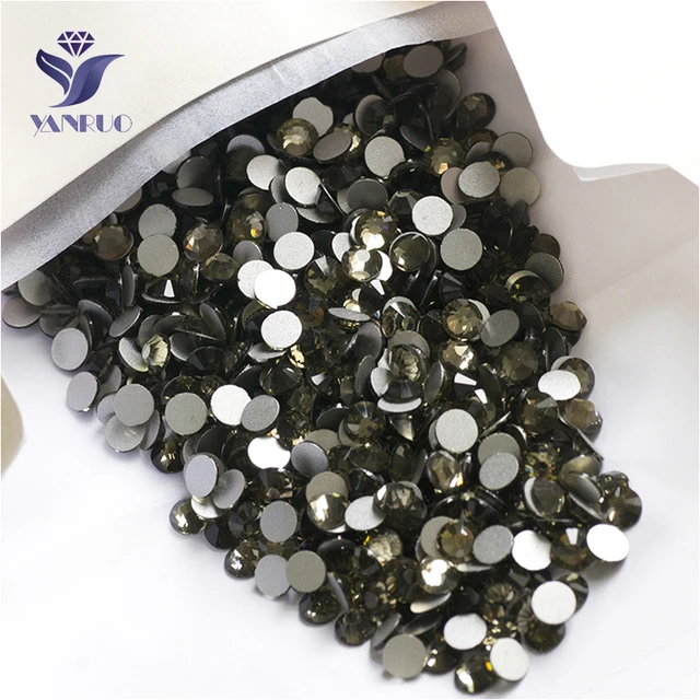 YANRUO 2058NoHF Light Rose Crystal Strass Non Hot Fix Flat Back DIY Stick  On Rhinestones For Nail Art - AliExpress