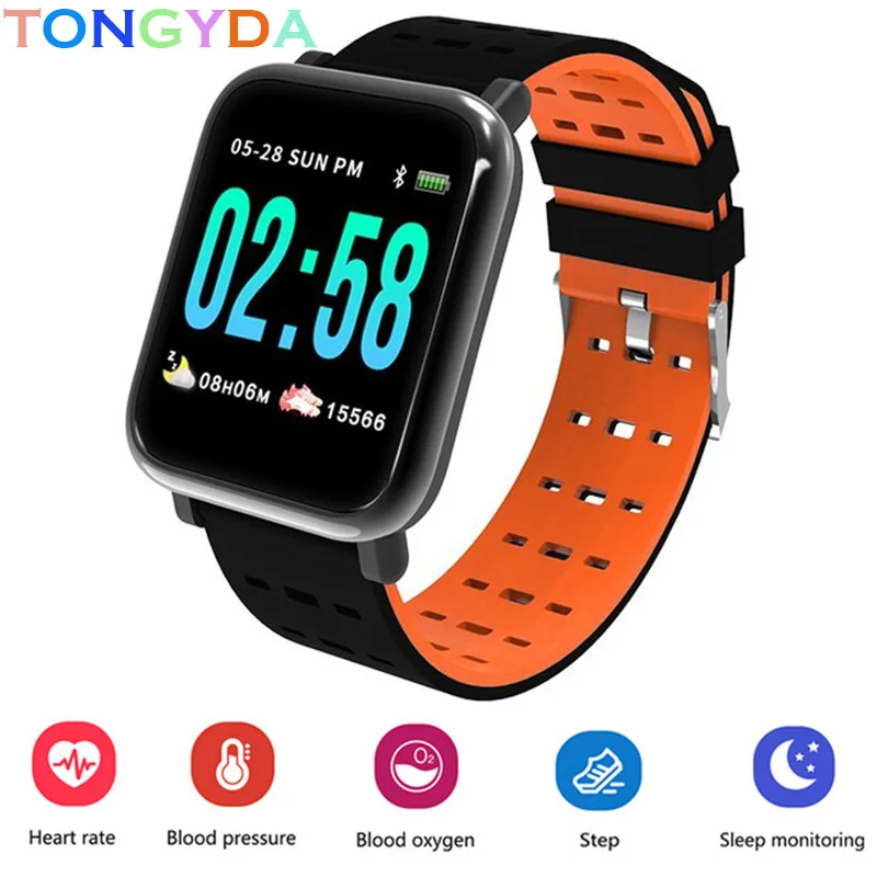 

A6 Women Men Smart watches Waterproof Sport For IOS Android phone Smartwatch Heart Rate Monitor Blood Pressure Functions pk IWO