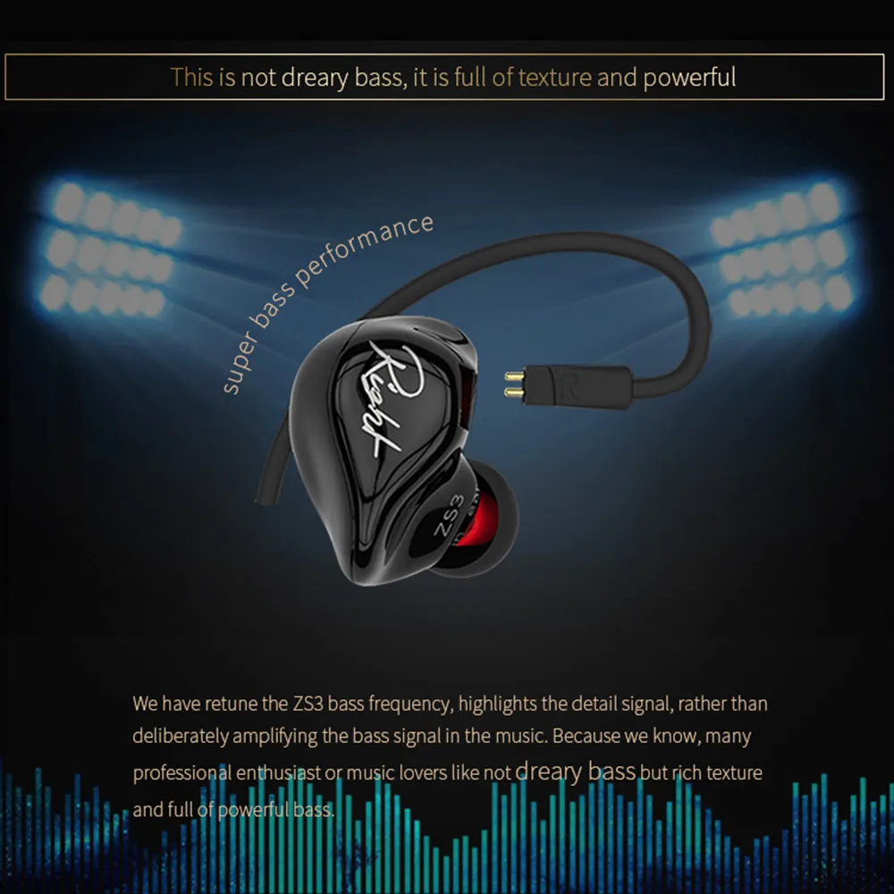 HIPERDEAL игра KZ ZS3 носить наушники гарнитура с двойным басом HIFI наушники-вкладыши телефон гарнитура для телефона прослушивания музыки QIY16 D30