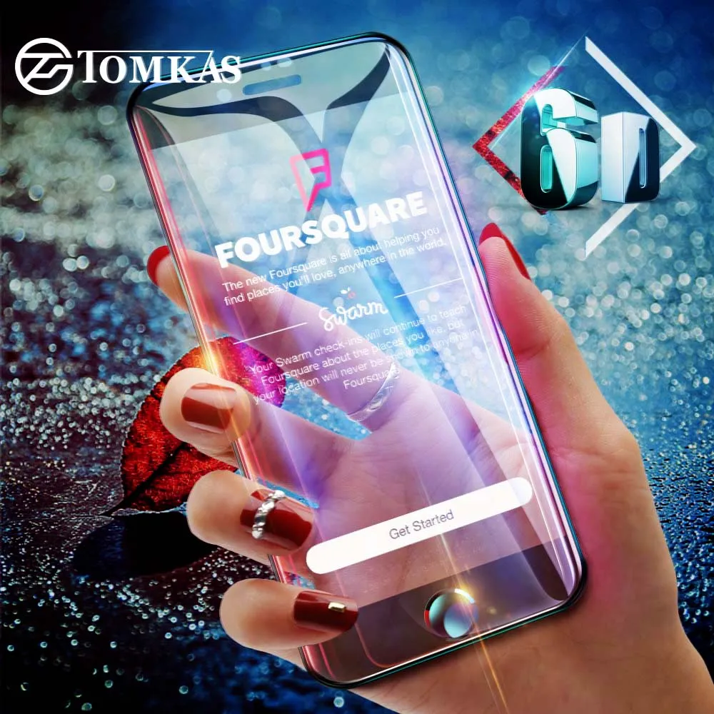 TOMKAS 6D Защитное стекло для iPhone 6 7 закаленное 6S 8 Plus X защитная пленка Edge|Защитные