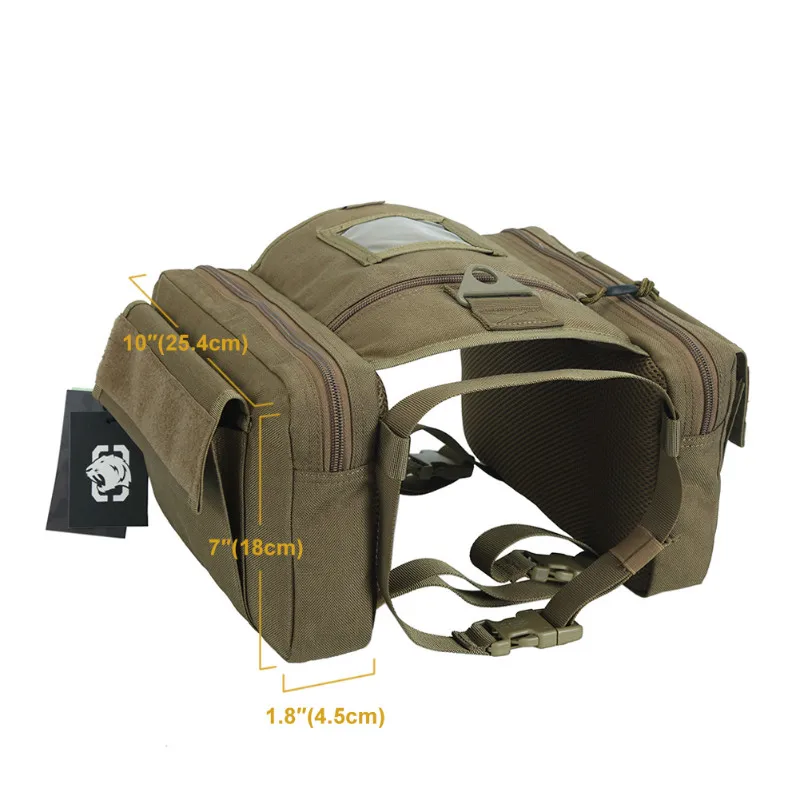 OneTigris, тактическая сумка для собак, для пеших прогулок, седельная сумка, рюкзак для собак, рюкзак для средних и больших собак, для охоты, путешествий, кемпинга