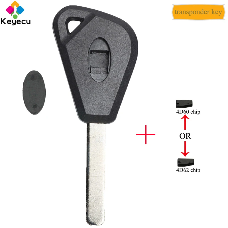 

KEYECU Replacement Uncut Transponder Key With 4D60/ 4D62 Chip Optional - FOB for Subaru Impreza WRX STI Legacy Outback Forester