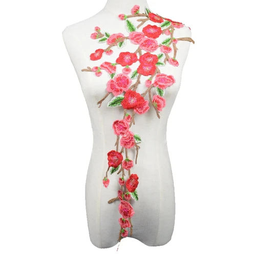 Красный цветок розы, аппликация, вырез, воротник, отделка одежды, вышитые украшения, швейные принадлежности, аксессуары для скрапбукинга - Цвет: NL071